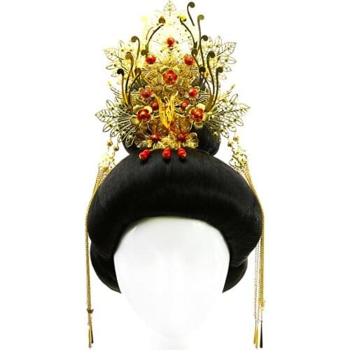 Whole set tang dynasty princess hair products for women queen cosplay head wear antique empress photography