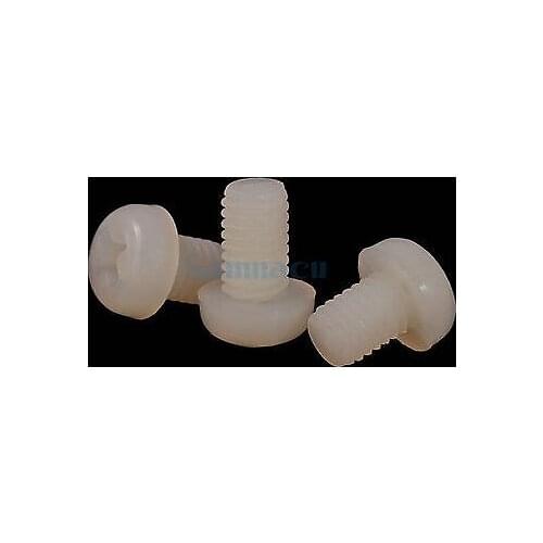 Qty100 M2.5 Metric Full Nylon Phillips Cross Pan Head Machine Screws