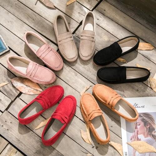 Women 2020 spring korean version of fashion flat-bottomed round-headed bean shoes shallow breathable pregnant womens shoes