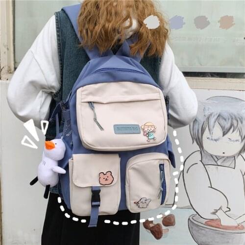 Tide Kawaii Women Backpack Waterproof Travel Backpacks Harajuku Female School Bags for Teenage Girls Large Capacity Bagpack Men