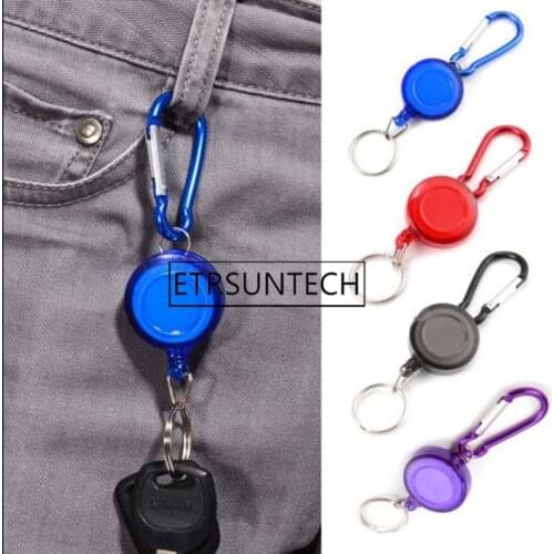 300pcs Retractable Key Chain High Resilient Telescopic Rope Key Ring Anti Lose Anti-theft Stretch Keychain Outdoor Tool