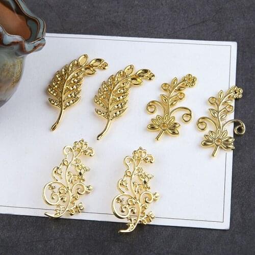 10pcs Chinese Style Antique Branches Flowers Earrings Leaves Buns Headbands Earrings For Girls Accessories Diy Jewelry Materials