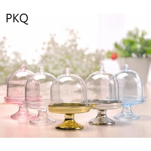 24pcs/lot Transparent Plastic Candy Display Boxes & Jars Wedding Favors Box Baby Shower Gifts Birthday Cupcake Party Decorations