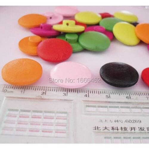 60PCs Wood Sewing Buttons Mushroom Pattern Mixed 20mm