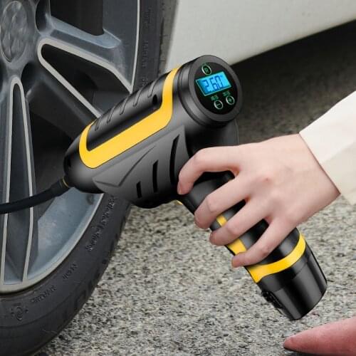 Car handheld wireless air pump smart digital display auto car air pump tire portable removable battery