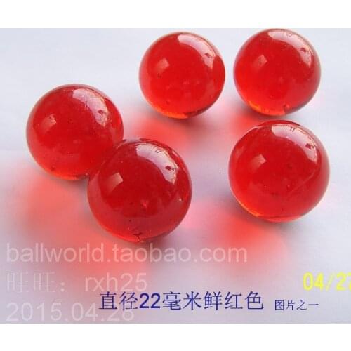Free shipping 10pcs/lot 22mm Bright Red marbles jumping chess toy balls vase fish tank decorative glass beads