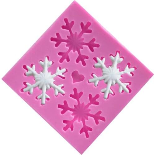 Big Snow Snowflake Shape Silicone Cake Mold For Chocolate Soap Candy Christmas Fondant Cake Decorating Tools Bakeware Mould