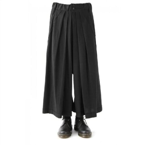 28-44 Mens Wide-leg Pants Draped Culottes,super Loose Casual Pants Hairstylist Personality Nine Pants Stage Plus Size Clothes