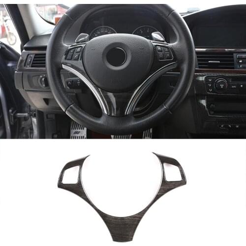 Black Wood Grain ABS For BMW E90 3 Series 2005-2012 Wheel Decoration Frame Sticker For BMW E87 1 Series 2004-2011Car Accessories