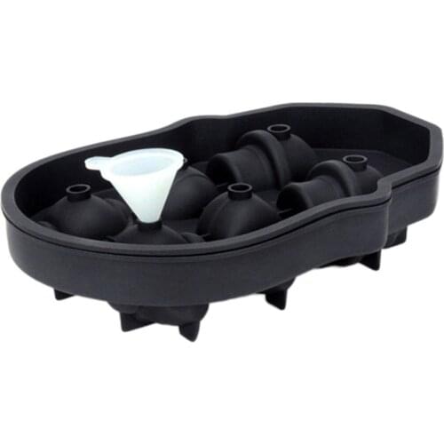 6-grid Design DIY Ice Mold 3D For Skull Soft Silicone Whisky Ice Mold Chocolate Candy Cavity Party Supplies Baking Cake mold