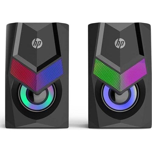 HP DHE-6000 USB + 3.5MM JACKLI RGB ILLUMINATED MULTIMEDIA STEREO 2 X3 WATT 1 + 1 PC SPEAKER