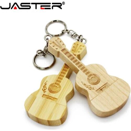 JASTER (over 10 pcs free LOGO) Wooden guitar+box usb flash drive wood pendrive 8GB 16GB 32GB memory card U disk wedding gifts