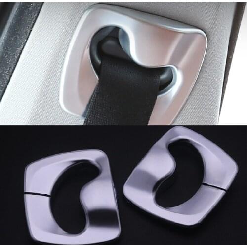 JEAZEA Car Styling Decorative Matt Chrome B Pillar Seat Safty Belt Trim Cover For BMW 5 Series F10 2011 2012 2013 2014 2015-2017
