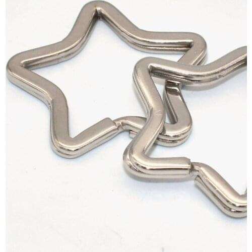 Keychain Star-shape Split Ring Silver Key Ring Iron Jump Ring DIY Accessories for Necklace Purse Charm Jewelry Hardware
