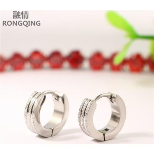 RONGQING 10pair/pac Round Clip Earrings Fashion Jewelry Factory Direct Stainless Steel ear clip without ear hole for Women