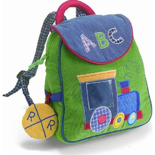 Cute Cartoon Plush Toys Kids Kindergarten school bag for Boy Baby Train Backpack