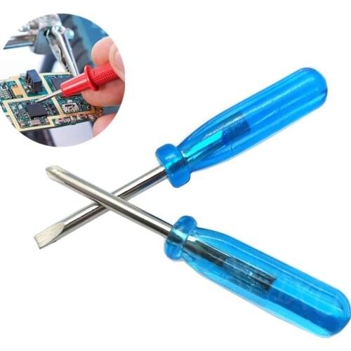2PCS Transparent Handle Metal Screw Driver Kit Set Mini Small Portable Radish Head Needle Plate Screwdriver Repair Sewing Tools