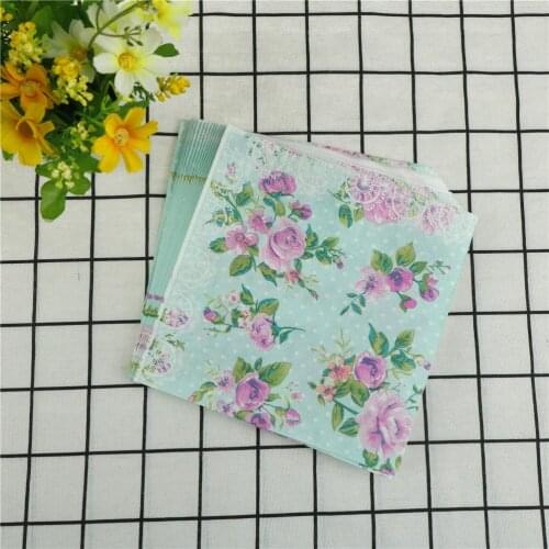 New 20pcs/pack Beautiful Beverage Paper Napkins Rose Green Event & Party Tissue Napkins Decoration Serviettes 33cm*33cm