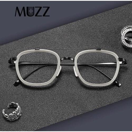 Men IP Titanium Glasses Frame Women Acetate Square Myopia Optical Prescription Eyeglasses Frame Tony Stark Ultralight Eyewear