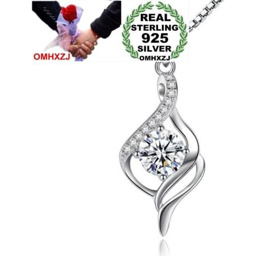 OMHXZJ Wholesale Fashion Sweet Angel Wings Woman Girl Gift Zircon 925 Sterling Silver Pendant Charms PE119 ( NO Chain Necklace )