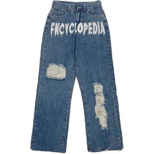 Женские рваные джинсы PENGANCUO China At AliExpress