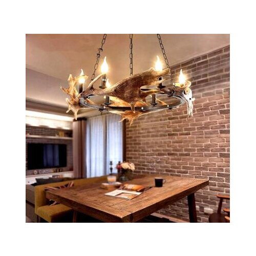 American country Pendant Lights creative restaurant lamps retro cafe wrought iron bar industrial wind art antlers LU829480