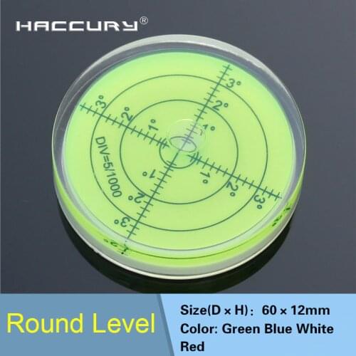 HACCURY Precision Bubble Spirit Level Round Circular Bullseye Level RV leveler Camper for instruments 60*12mm
