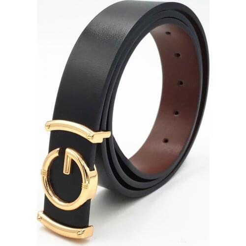 Luxury Strap Women Men Waistband Genuine Leather Belt for Jeans with Big Buckle Fashion Belts