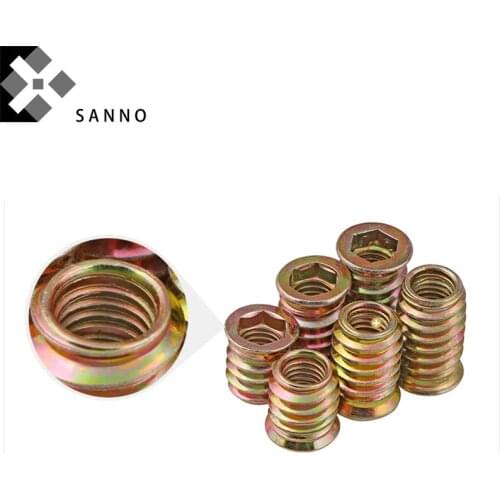 30 Piece hexagon internal external tooth thread nut M6 / M8 / M10 furniture insert nuts for wood