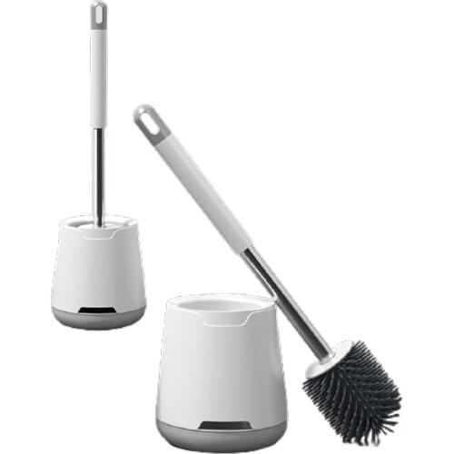 TPR Toilet brush Silicone Long handle Soft hair Toilet cleaning brush set gel No dead ends Wall-mounted bathroom accessories
