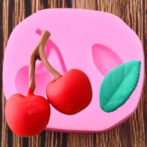 Cherry Silicone Molds 3D Fruit Fondant Mould Cake Decorating Tools Candy Polymer Clay Chocolate Gumpaste Moulds