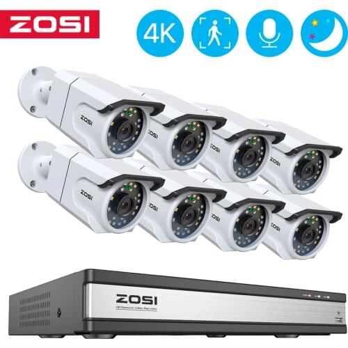 ZOSI H.265 8CH CCTV IP Camera System Outdoor Security Wireless Video Surveillance WIFI NVR Kit 1080P 2MP P2P Night Vision Set