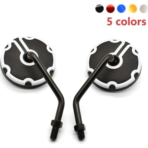 Universal Motorcycle Back View Mirror 10mm Round Shape Rearview Side Mirrors For Ducati HYPERMOTARD 821 939 SP MONSTER S2R 800