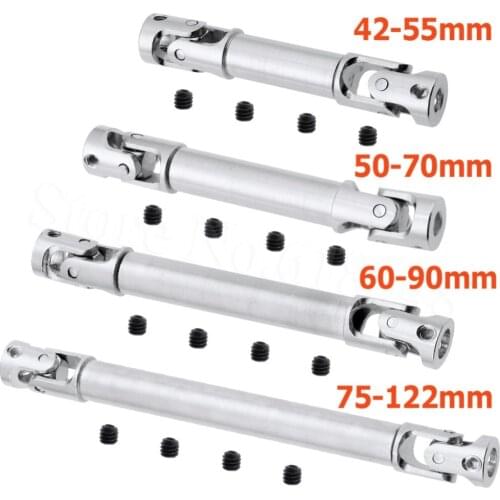 2pcs RC Metal Steel Universal Drive Shaft CVD 42-55mm 50-70mm 60-90mm 75-122mm Joint For 1/24 Remote Control Car