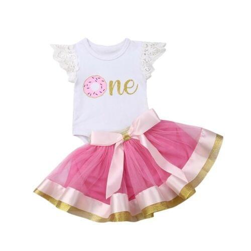 0-24M Newborn Infant Baby Girl Princess Top Romper Tutu Skirt Outfit Clothes