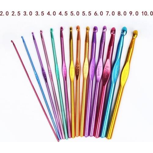 1Pc 2-10 Mm Multicolor Alumina Crochet Hooks Weave Crochet New Aluminum Oxide Knitting Needles Yarn Sweater Weave Craft Tools