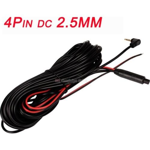 10M 15M and 20M 4Pin Car Reverse Rear View Parking Video Extension Cable DC2.5MM to Male