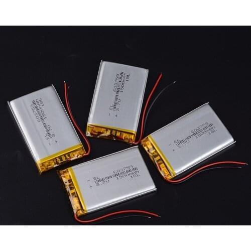 10pcs/Lot Rechargeable 3.7V polymer lithium battery 603759 063759 1500mAh Battery With PCB For Toy MP3 MP4 GPS Speaker LED Light