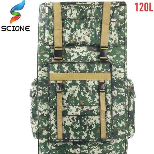 120L Large Capacity Camouflage Backpack Military Tactical Luggage Rucksack Hike Travel Mountaining Durable Oxford Bag XA255Y