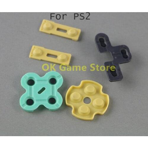 5sets For PS2 Silicone Conductive Rubber Pads Buttons Touches Replacement For Playstation 2 Controller Repair Parts