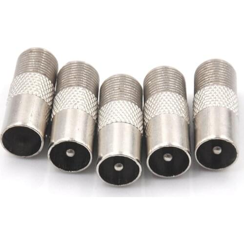 5pcs/lot STB Quick Plug RF Coax F Female To RF Male Connector TV Antenna Coaxial Connector F Connector TV Coaxial plug