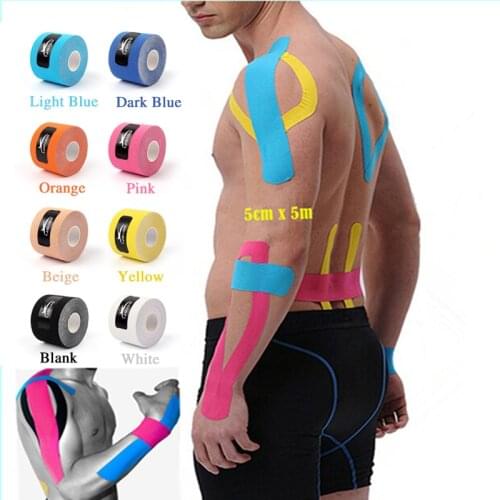 5cm X5m Sports Kinesiologe Muscle Tape Kinesiology Tape Cotton Elastic Adhesive Muscle Bandage Care Physio Strain Injury Support