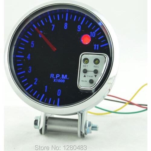3.75 inches (95MM) Analog tachometer car alarm function with blue sunglasses Sebeijingdeng 0-11000 RPM
