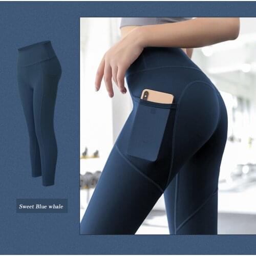 High Waist Side Pockets Seamless Breathable Alige Second Skin Women Sports Leggings Fitness Yoga Pants
