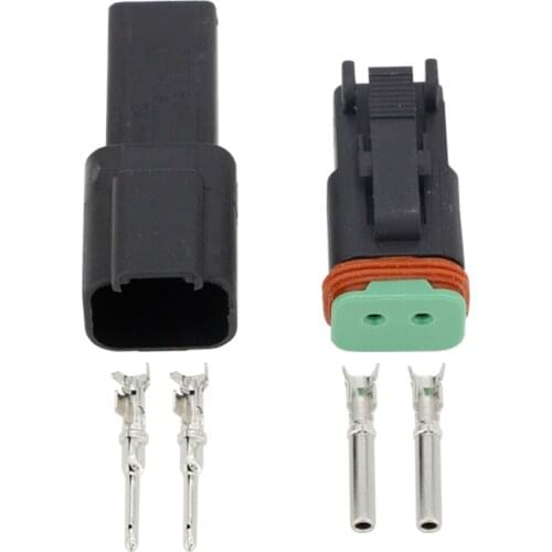 Black 2 Pin DT04-2P/DT06-2S Connectors Male Female Automobile waterproof wire electrical connector plug DJ3021Y-1.6
