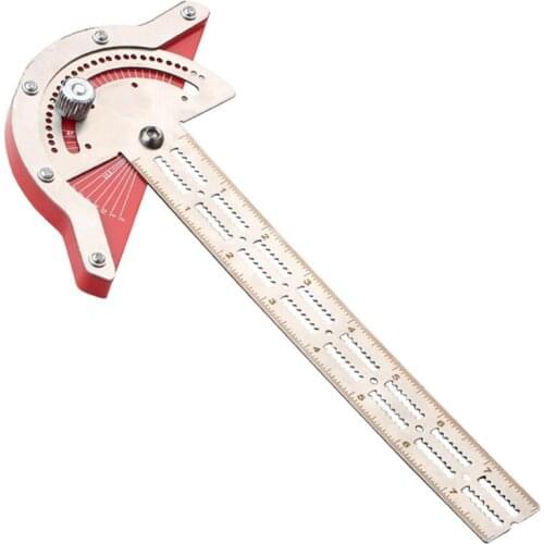 Woodworkers Edge Rule, Protractor, Two-Arm Woodworking Ruler Angle Measurement Tool, Baseboard Crafts (10 Inches)