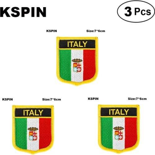 Italy Shiled Shape Flag Patches National Flag Patches For Cothing DIY Decoration