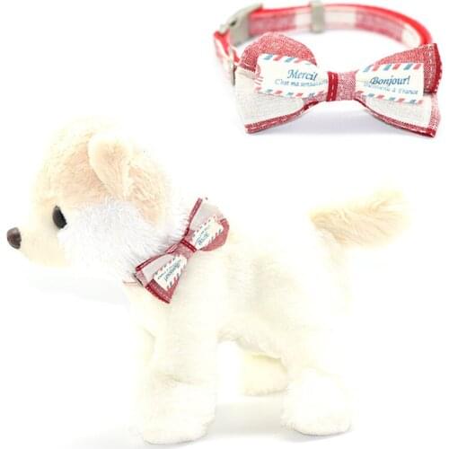 Cat Collar Safety Bowtie With Bell Small Dog Adjustable Bowknot Kitten Nylon Necklace Plaid Grid Puppy Party Bandana Collars