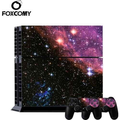 Red Starry Sky Custom Whole Decal Console Skin Cover For Playstation 4 Console PS4 Skin Stickers+ Controller LED Protective