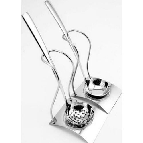 Stainless steel soup shelf metal hotpot spoon shelf creative kitchen storage rack special spoon rack tableware rack